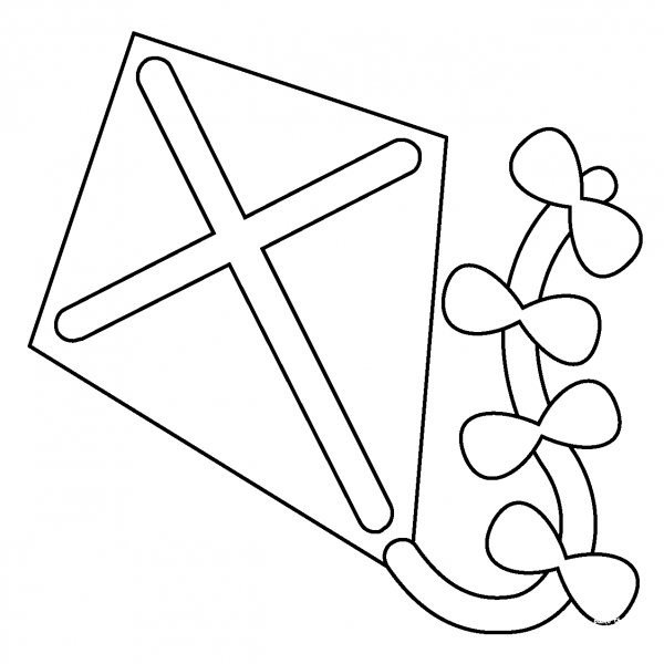 Kite Emoji coloring page image