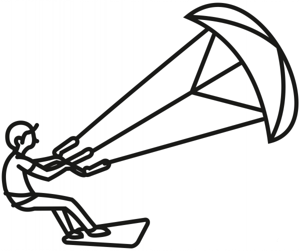 Kiteboarding coloring page image