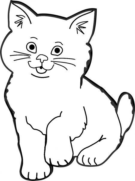 Kitten coloring page image