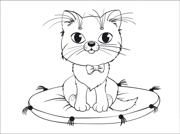 Kitten coloring page image