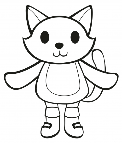 Kitty in Boots coloring page image