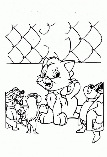 Kitty With Team Of Rangers coloring page image