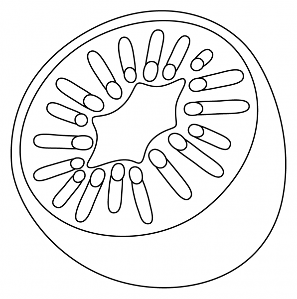 Kiwi Fruit Emoji coloring page image