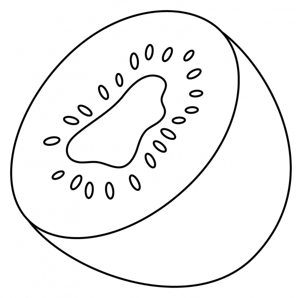 Kiwi Fruit Emoji coloring page image
