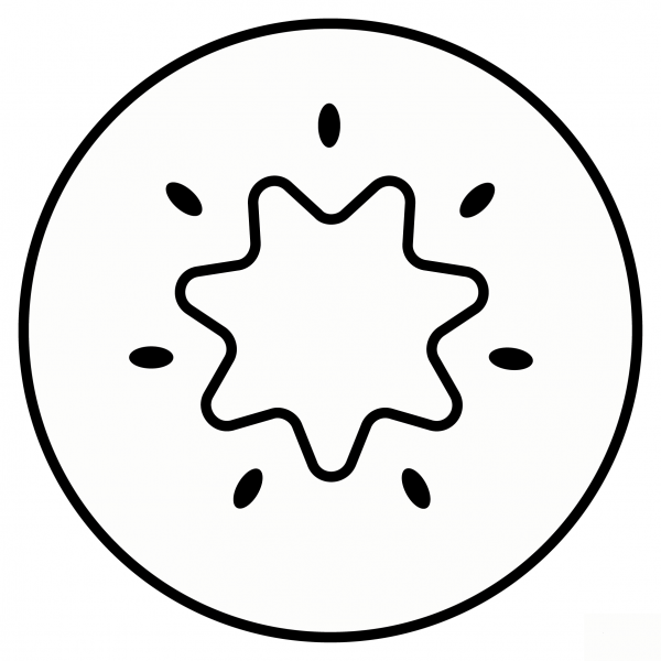 Kiwi Fruit Emoji coloring page image
