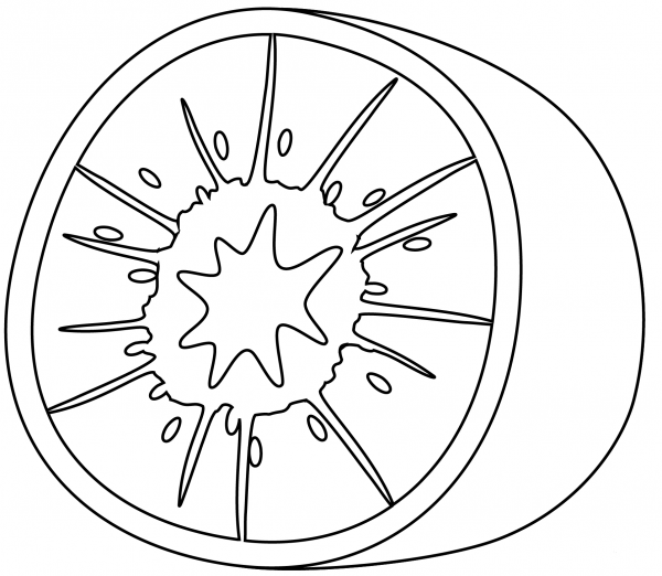 Kiwi Fruit Emoji coloring page image