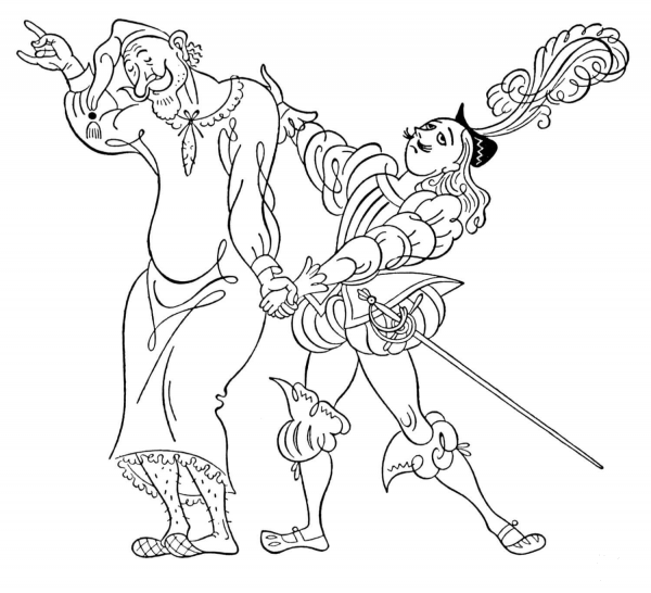 Knight And Poor Man  coloring page image