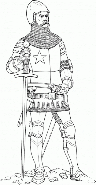 Knight  coloring page image