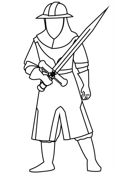 Knight coloring page image