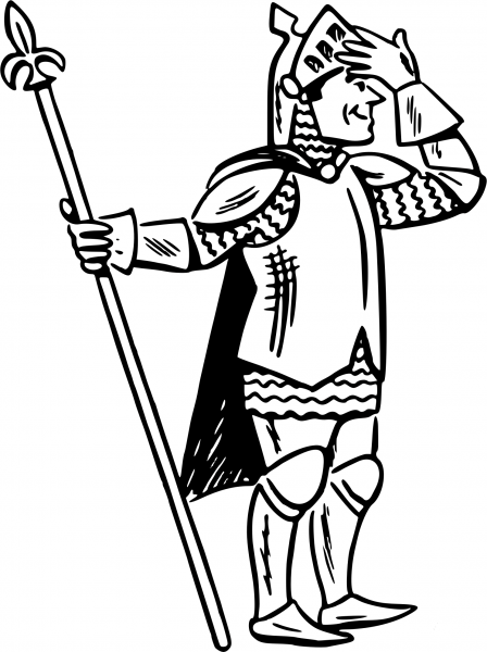 Knight coloring page image