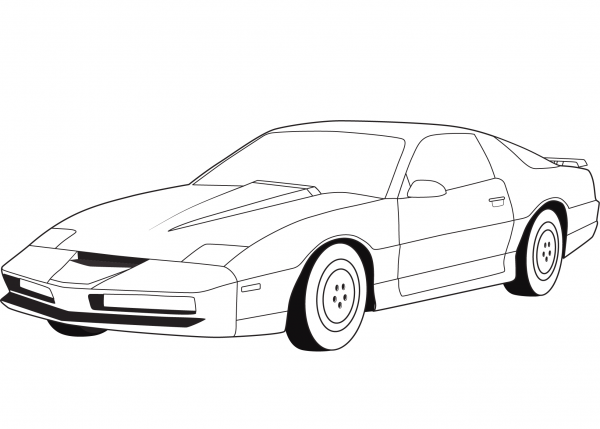 Knight Industries Two Thousand K.I.T.T. coloring page image