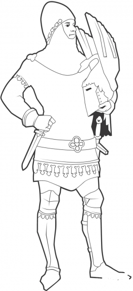 Knight Of England  coloring page image