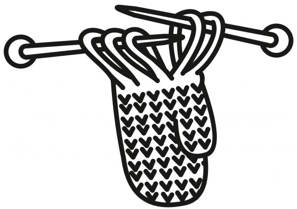 Knitting coloring page image