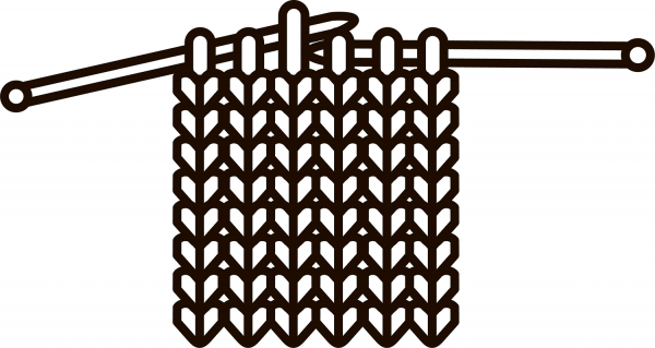Knitting coloring page image