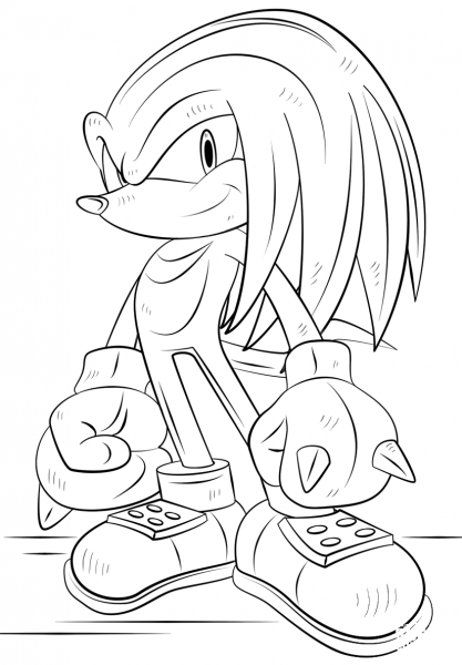 Knuckles the Echidna coloring page image