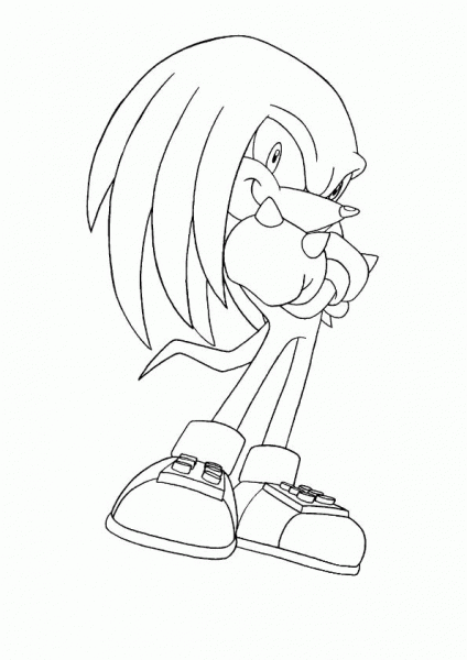 Knuckles The Echidna  coloring page image