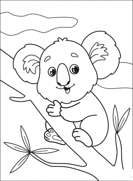 Koala coloring page image