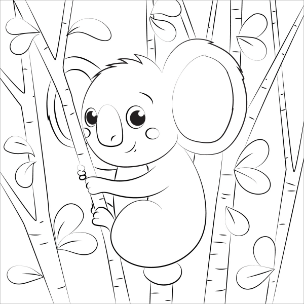 Koala coloring page image
