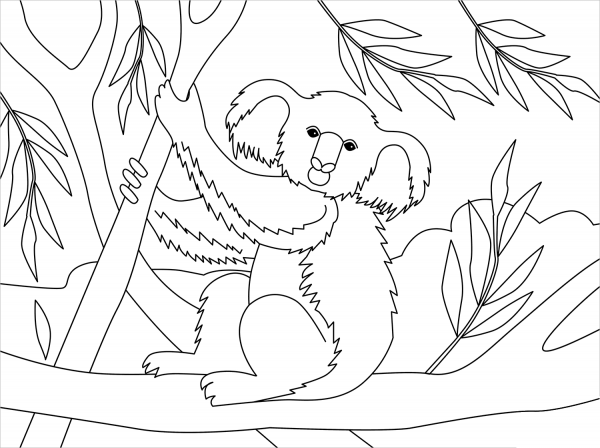 Koala coloring page image