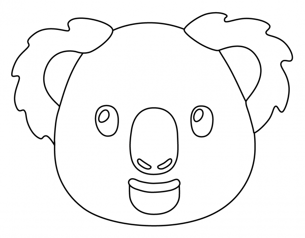 Koala Emoji coloring page image
