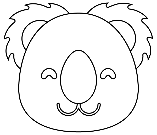Koala Emoji coloring page image