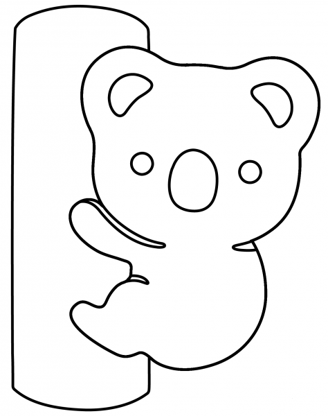 Koala Emoji coloring page image