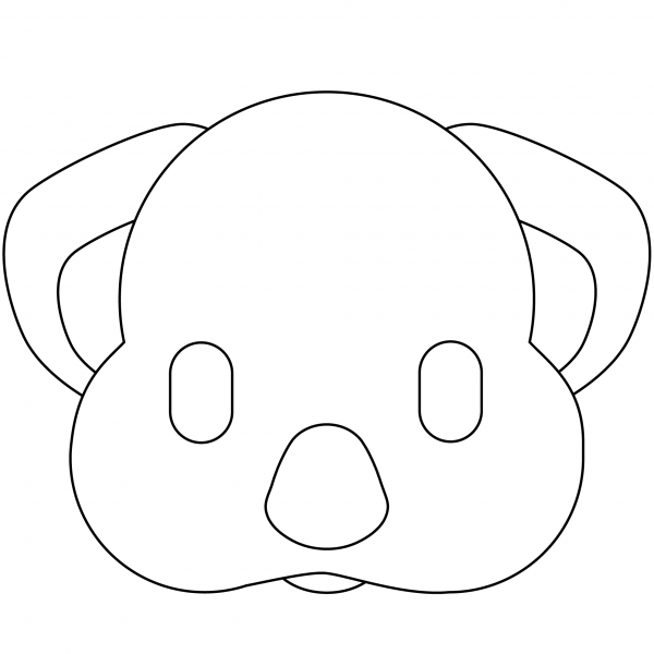 Koala Emoji coloring page image