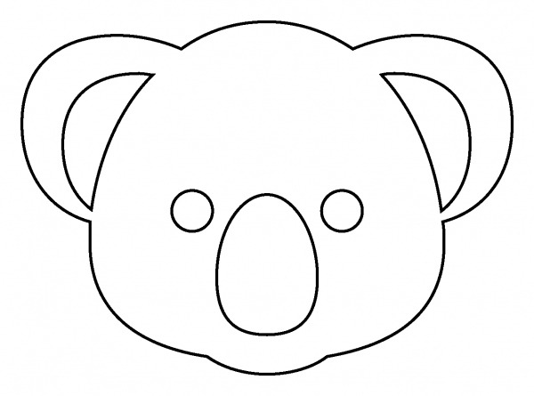 Koala Face Emoji coloring page image