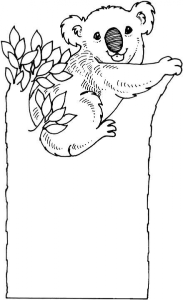 Koala On The Tree  coloring page image