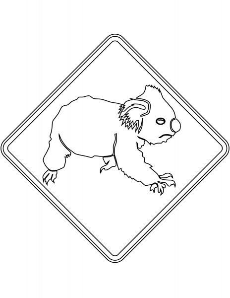 “Koalas” Sign in Australia coloring page image