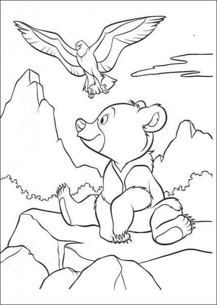 Koda And Eagle  coloring page image