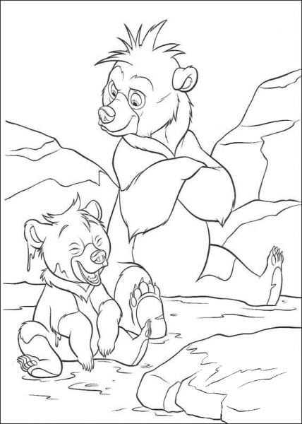 Koda and Kenai Bear coloring page image