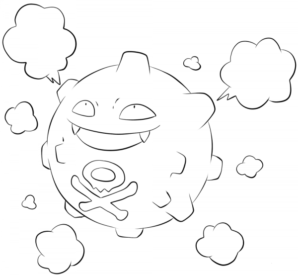 Koffing coloring page image