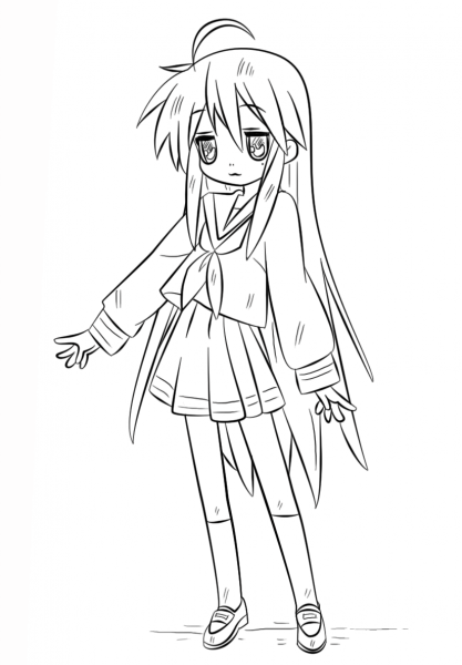 Konata Izumi coloring page image