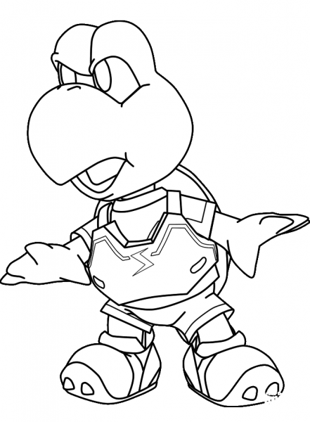 Koopa Troopa Turtle coloring page image