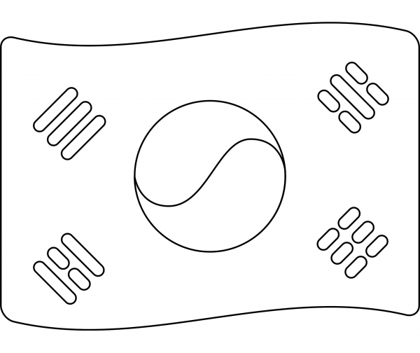 Korean Flag Emoji coloring page image