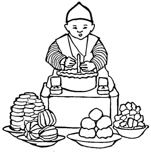 Korean Food  coloring page image