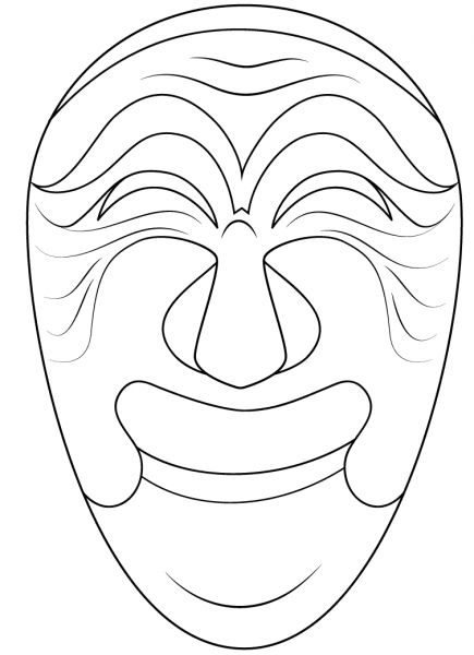 Korean Mask of Yangban coloring page image