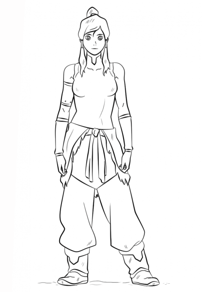 Korra coloring page image
