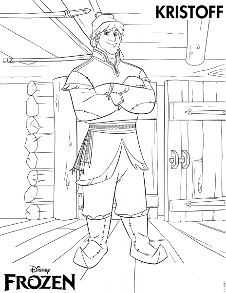 Kristoff from Frozen coloring page image