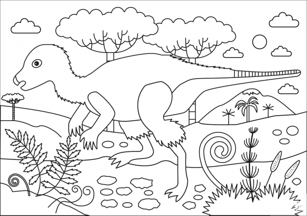 Kulindadromeus coloring page image