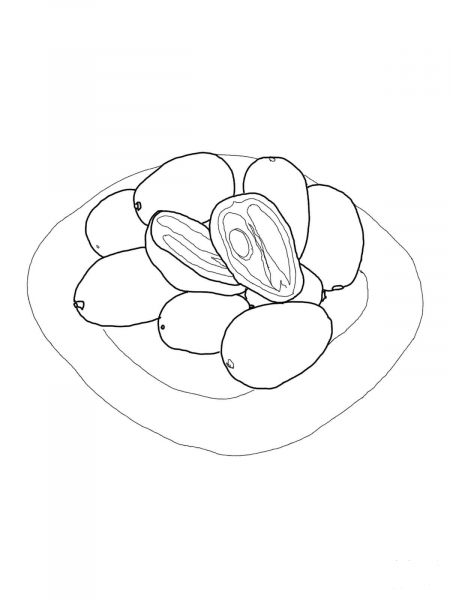 Kumquats on Plate coloring page image