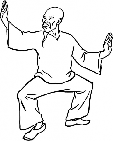 Kung Fu  coloring page image