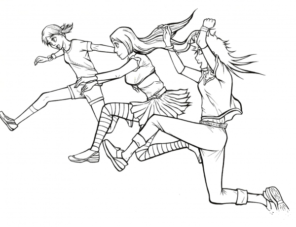 Kurosaki Yuzu, Inoue Orihime and Arisawa Tatsuki from Manga Bleach coloring page image