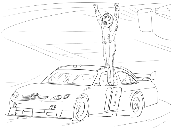 Kyle Busch Victory Celebration coloring page image