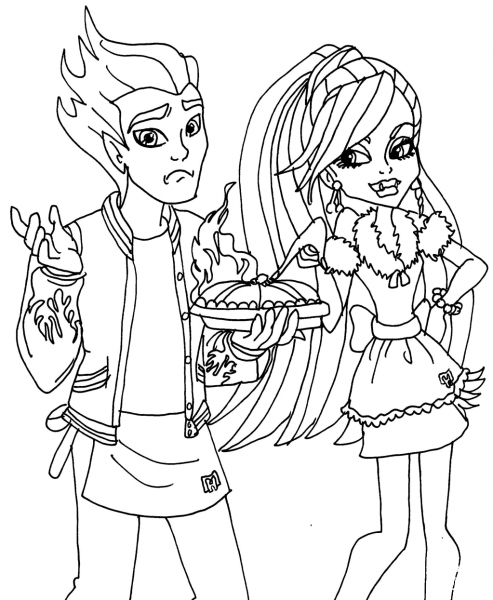 Lab Partners Abbey and Heath coloring page image