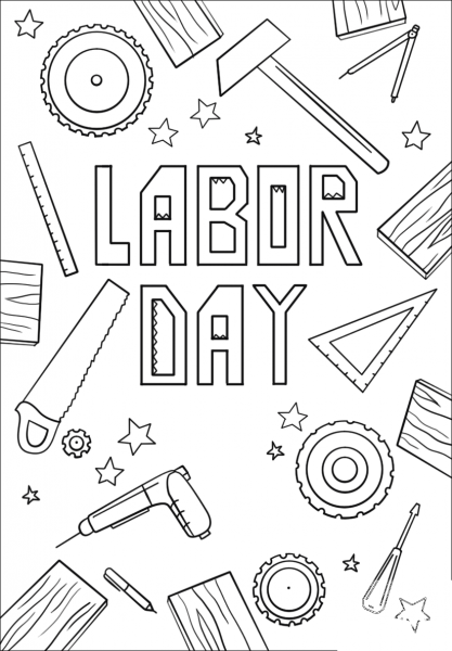 Labor Day coloring page image