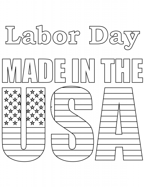 Labor Day – Made in the USA coloring page image