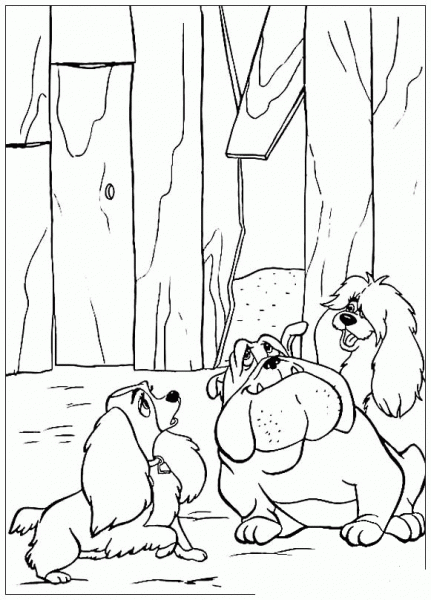 Lady and Bull coloring page image