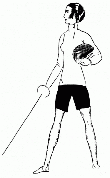 Lady Fencier coloring page image